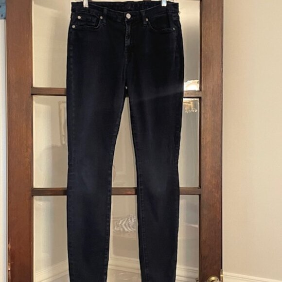 7 for All Mankind Navy Blue Skinny Jeans, Size 29 - Picture 1 of 5